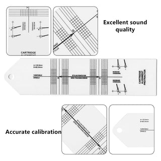 Turntable Phonograph LP Phono Cartridge Stylus Alignment Protractor Tool