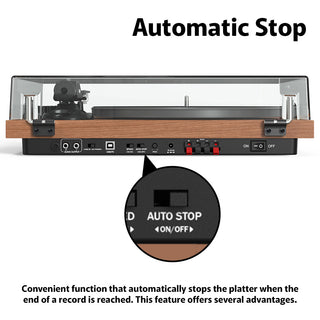 Modern Bluetooth In&Out Record Player HiFi System with Dual 20W Speakers UD006