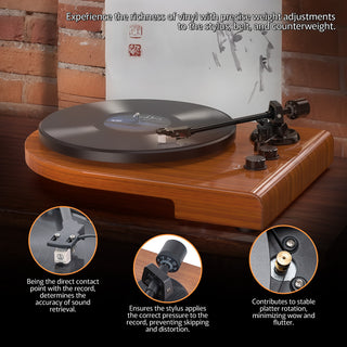 Wooden Bluetooth Input & Output Turntable with Unusual Shape UD009