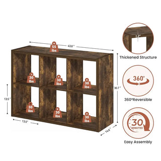 6-Cube Record Player Stand Vinyl Storage Holds 480+ Albums 43.8x30.7x14.6 inch  Retrolife Official Store 