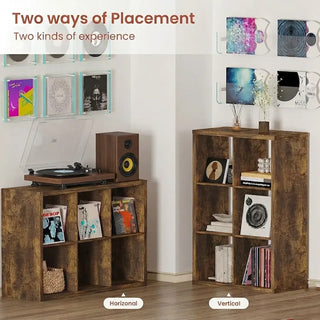 6-Cube Record Player Stand Vinyl Storage Holds 480+ Albums 43.8x30.7x14.6 inch  Retrolife Official Store 