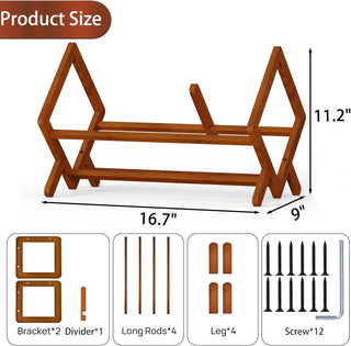 Desktop Bamboo Vinyl Record Storage Rack for LPs, Books & Magazines