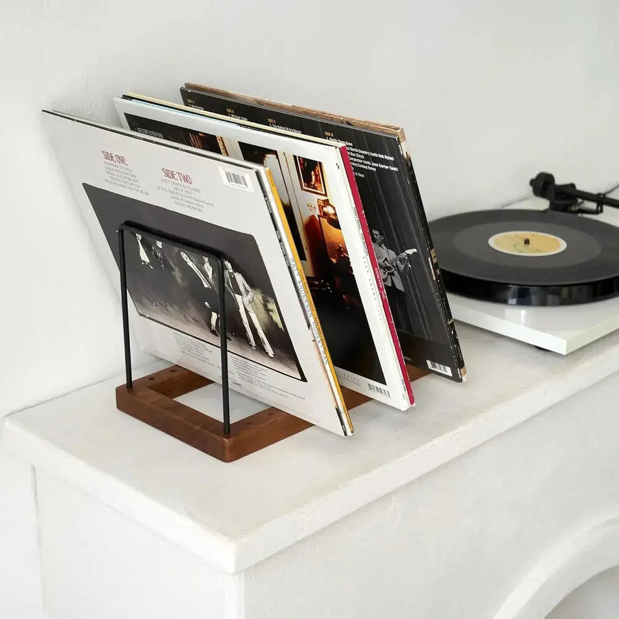 Music Record Rack Vinyl Record Holder Stand for 50–75 LPs | Wooden Record Storage Rack ...