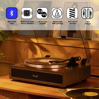 All-in-One Bluetooth Record Player with Built-in Stereo Speakers R517