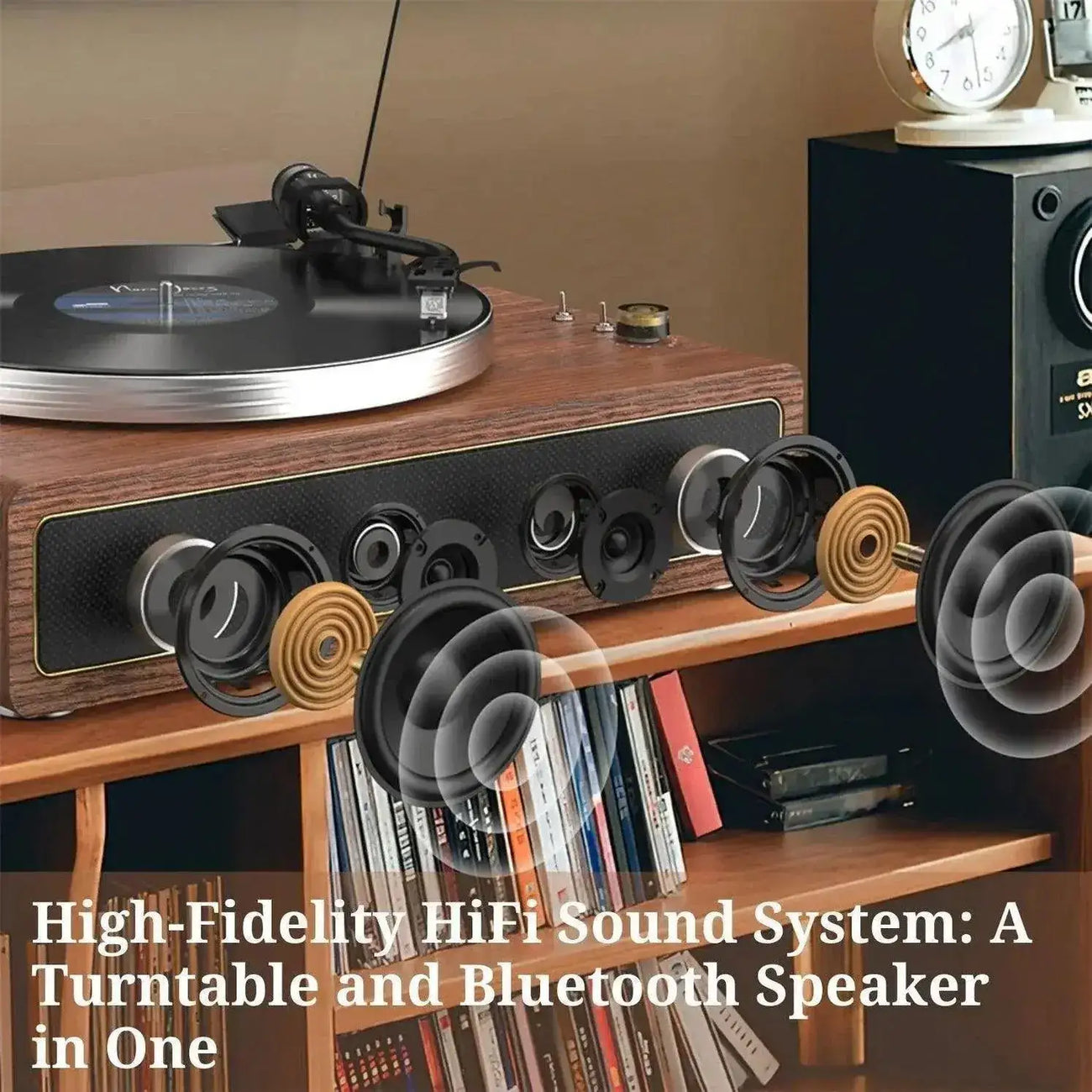 R517 High Quality Bluetooth Record Player with Built-in HiFi Speaker ...