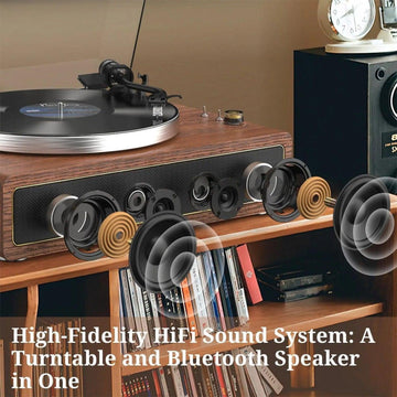R517 High Quality Bluetooth Record Player with Built-in HiFi