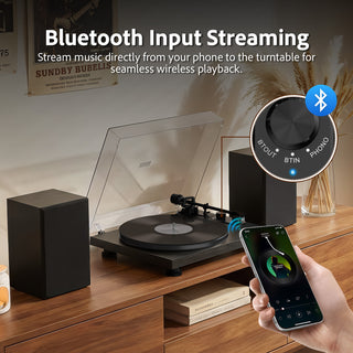Bluetooth In&Out Record Player HiFi System with Upgraded Quality Speakers UD006