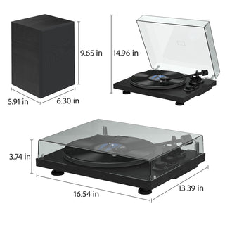Bluetooth In&Out Record Player HiFi System with Upgraded Quality Speakers UD006