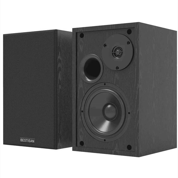 Bluetooth 5.0 Bookshelf Speakers with Bass Adjustable - Retrolife Official Store