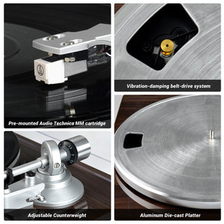 High Fidelity Bluetooth Turntable with MM Cartridge HQKZ-006