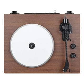 Retro Style Dual Bluetooth Turntable System with Upgraded 2×30W HiFi Speakers UD016