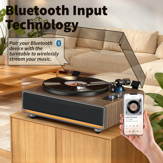 Light Up Record Player with Built-in 40W Speakers & ATN-3600L MM Stylus RT26