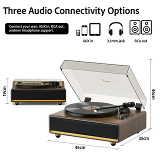Light Up Record Player with Built-in 40W Speakers & ATN-3600L MM Stylus RT26