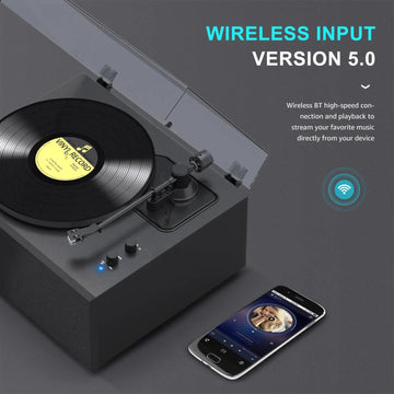 All-in-One Bluetooth Vinyl Record Player with Built-in Speakers & Magnetic  AT-3600L Cartridge HQKZ008