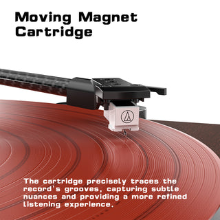 Upgraded Bluetooth Turntable with Anti-Skate Control & MM Stylus