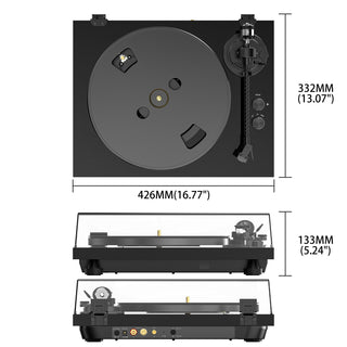 High Fidelity Bluetooth Turntable with MM Cartridge HQKZ-006 Pro