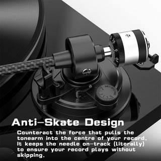 Upgraded Bluetooth Turntable with Anti-Skate Control & MM Stylus