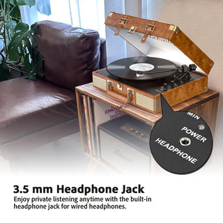 Vintage Dual Bluetooth Suitcase Record Player with Built-in Speakers R601