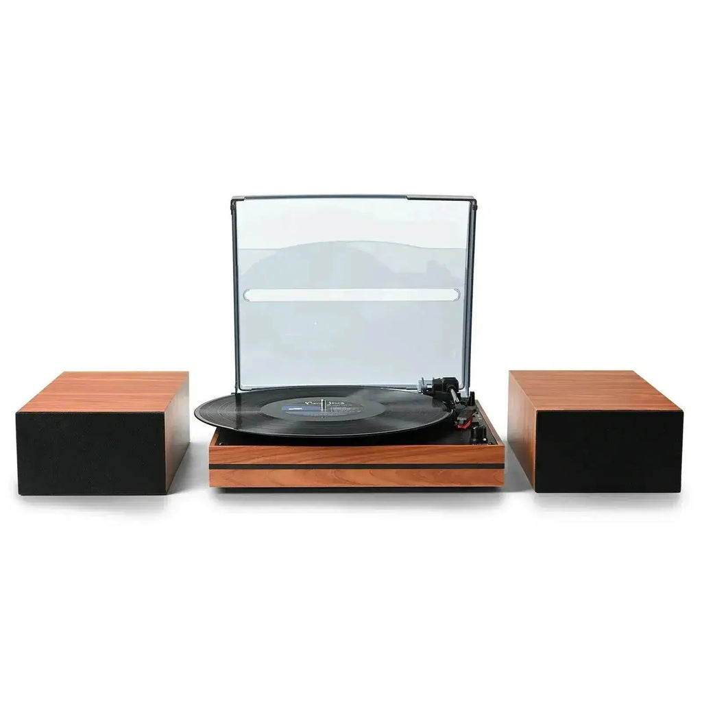 Retrolife Turntable Official Store Vintage Bluetooth Input Turntable System with 2×15W HiFi Speakers R612