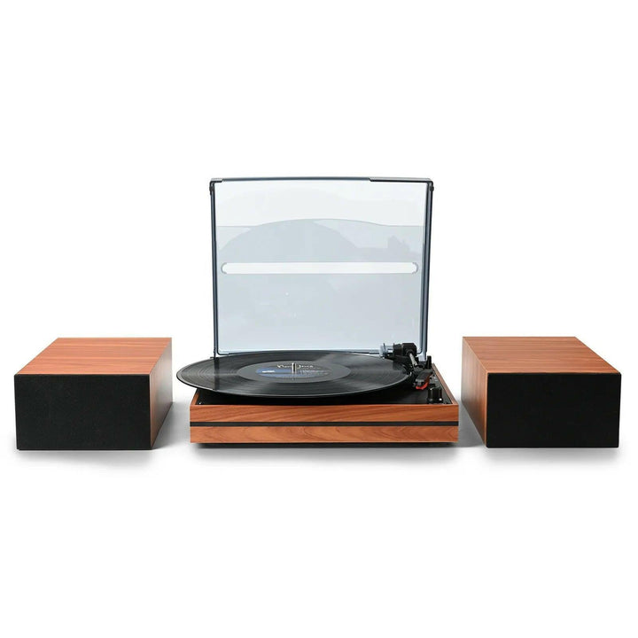 Bluetooth Turntable with 30W External Bookshelf Speakers R612 - Retrolife Official Store