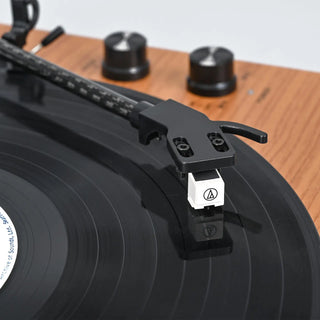Retro Style Dual Bluetooth Turntable System with Upgraded 2×30W HiFi Speakers UD016
