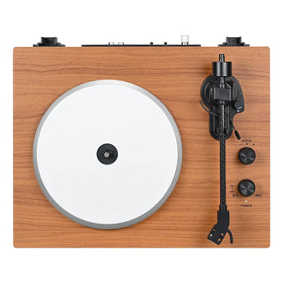 Retro Style Dual Bluetooth Turntable System with Upgraded 2×30W HiFi Speakers UD016