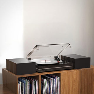 R612 Pro Affordable Bluetooth Turntable Black with External Hifi Speakers | Retrolife