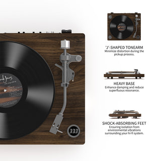 Premium Belt Drive Turntable with MM Cartridge HQKZ-011