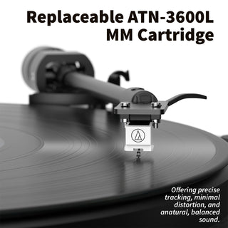 High Performance Record Player with Built-in Speakers & Warm Yellow Light RT26