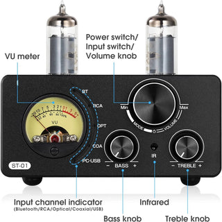 Retrolife Bluetooth Amplifier For Treble Bass Controlling