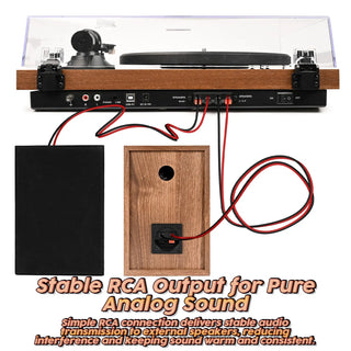 Bluetooth Input and Output Record Player HiFi System with Dual 20-Watt Stereo Speakers UD006  Retrolife Official Store 
