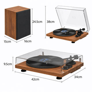 Bluetooth Input and Output Record Player HiFi System with Dual 20-Watt Stereo Speakers UD006  Retrolife Official Store 